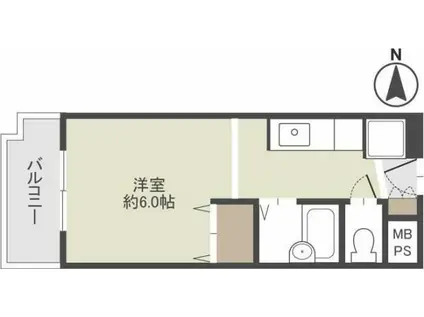 シャトー黒田(ワンルーム/3階)の間取り写真