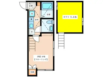 CASTLE21(1K/1階)の間取り写真