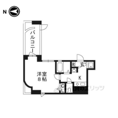 サムティ京都駅前(1K/2階)の間取り写真