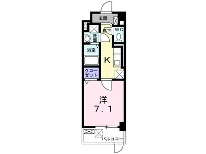 ハッピーメゾン VI(1K/1階)の間取り写真