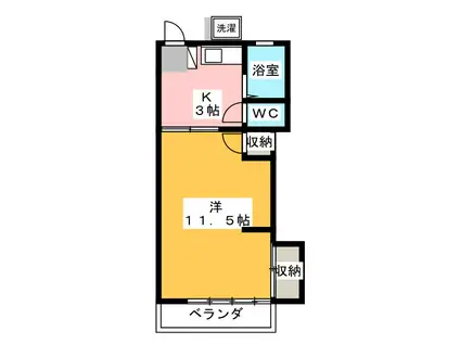 つくし荘(1K/2階)の間取り写真