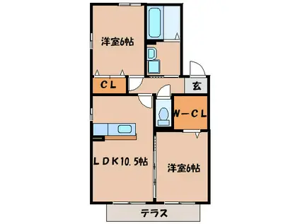 D-ROOM前山町(2LDK/1階)の間取り写真