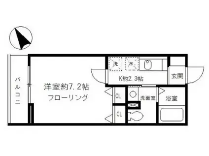 グラン・ジュテ(1K/3階)の間取り写真