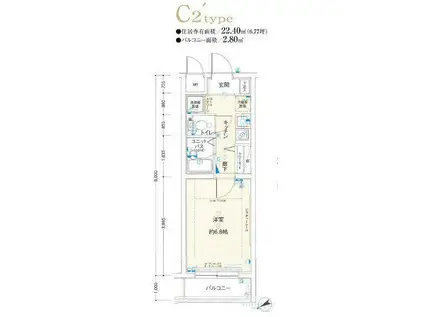 メインステージ大井町(1K/3階)の間取り写真