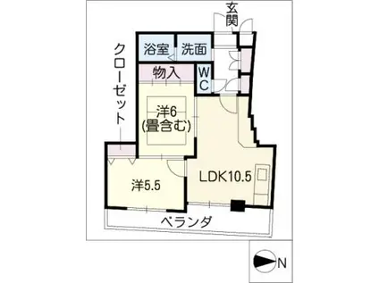 セシリオ原(2LDK/4階)の間取り写真