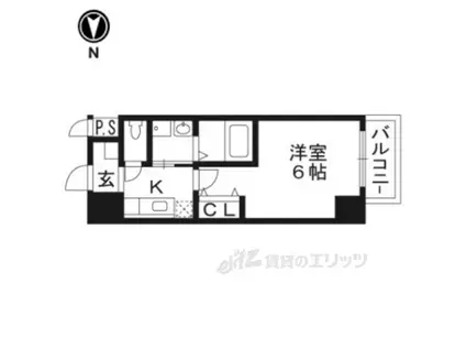 サムパティーク山科(1K/2階)の間取り写真