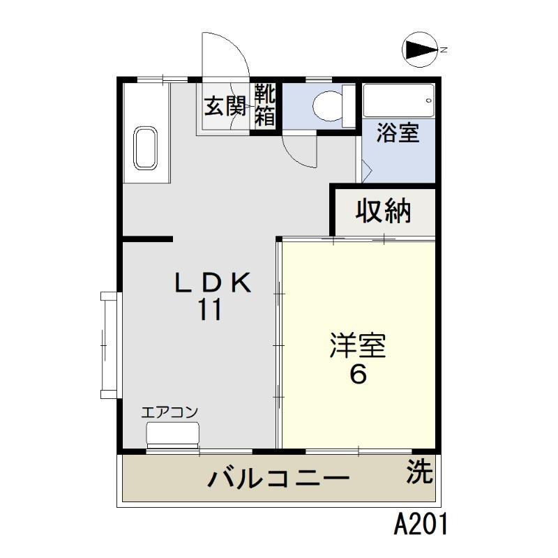 プランドール西市(1LDK/2階)の間取り写真