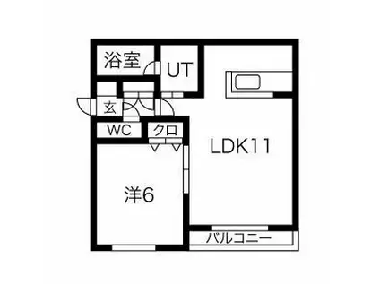 タイセイコーポ28(1LDK/1階)の間取り写真
