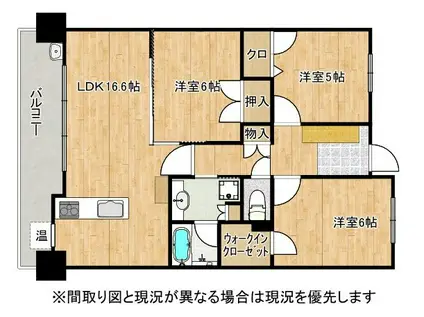 サンパーク中井(3LDK/3階)の間取り写真