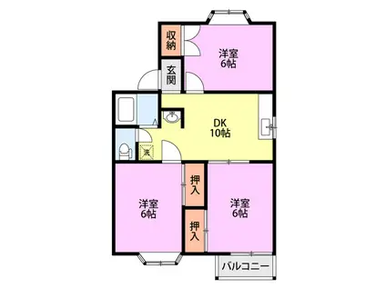 スプリングスハイツA(3DK/1階)の間取り写真