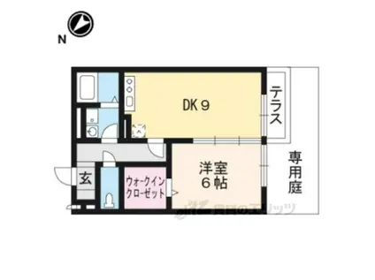 セジュール南堅田(1LDK/1階)の間取り写真