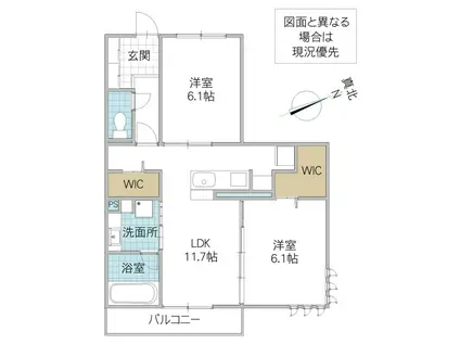 CE IL SOLE(2LDK/3階)の間取り写真