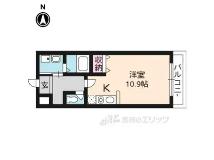 ローサセタ(ワンルーム/3階)の間取り写真