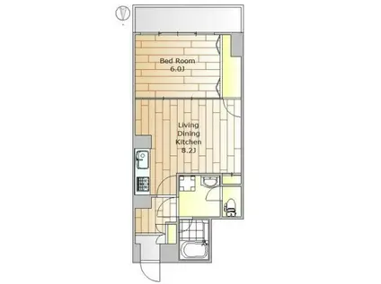 須賀マンション(1LDK/8階)の間取り写真