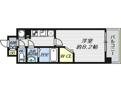 ミラージュパレス ロータスライフ(1K/8階)の間取り写真