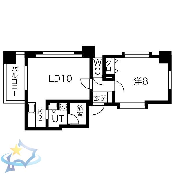ノヴァ大通II(1LDK/5階)の間取り写真