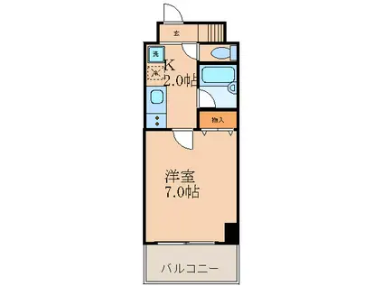 スカーレット江坂(1K/5階)の間取り写真