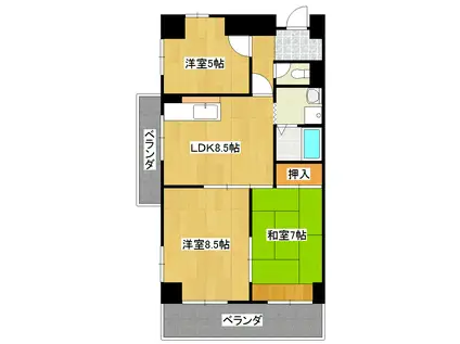 オリエンタルタワーズ(3LDK/4階)の間取り写真