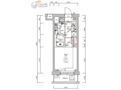 SYNEX YOKOHAMA-SHINMMACHI(1K/6階)の間取り写真