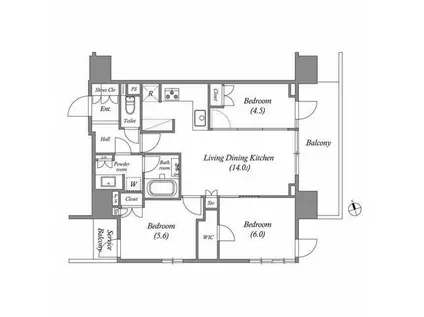 NIDO南千住(3LDK/4階)の間取り写真