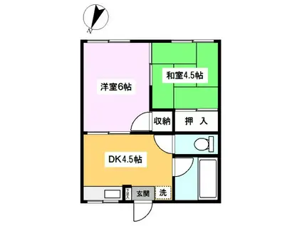 パークサイド桜木(2DK/2階)の間取り写真