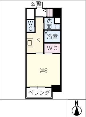 豊田駅前ビル(1K/4階)の間取り写真