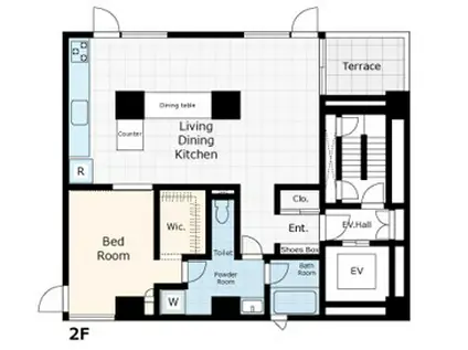 ARROWS イースト アローズイースト(1LDK/2階)の間取り写真