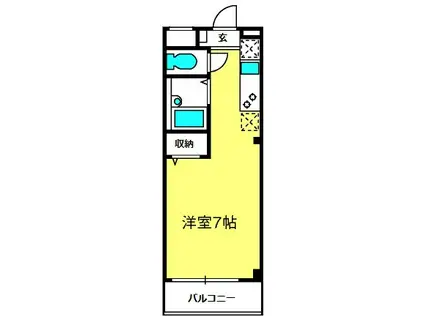 プリズムマンション東川口(ワンルーム/2階)の間取り写真