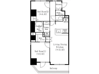 墨田 MIKAGE 墨田MIKAGE(2LDK/9階)の間取り写真