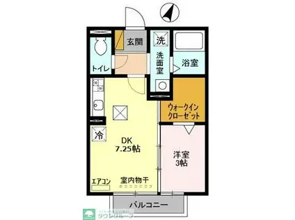 フェリシタ ドゥジェーム1(1DK/1階)の間取り写真
