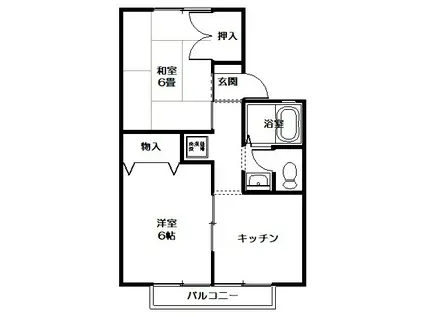 サンセジュール(2DK/2階)の間取り写真