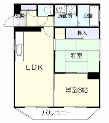シャルマンコート(2LDK/2階)の間取り写真