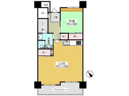 貸 武庫川あおぞらのまち25号棟(1LDK/7階)の間取り写真