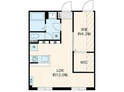 アグライア目黒中央(1LDK/3階)の間取り写真