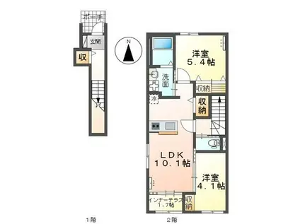 メゾンド・ソレイユ(2LDK/2階)の間取り写真