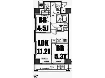 プラウドフラット鶴見I(2LDK/4階)の間取り写真
