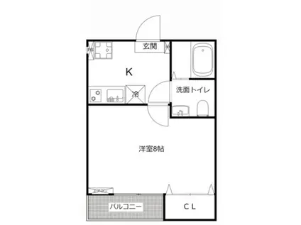 MQUARTO淵野辺I(1K/1階)の間取り写真