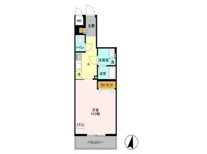 エキスポコンフォートII(1K/6階)の間取り写真