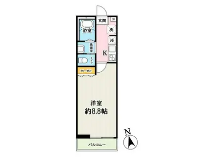 ベストみずほ台(1K/3階)の間取り写真