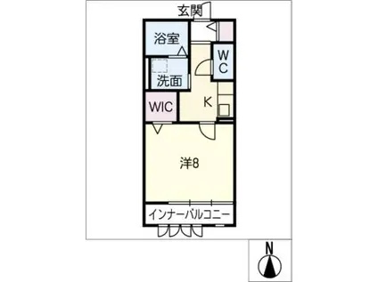 ARIA(1K/2階)の間取り写真