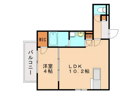 カトレア春日西(1LDK/2階)の間取り写真