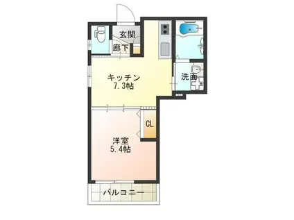 ラモーナ玉出東I(1DK/3階)の間取り写真