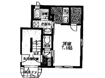 ベル・ビアリッツ(ワンルーム/3階)の間取り写真