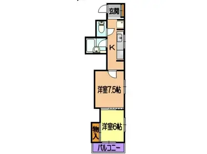 ウイングス5番館(2K/4階)の間取り写真