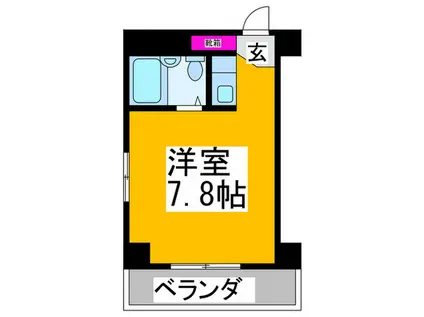 丸栄マンション聖天下(ワンルーム/5階)の間取り写真