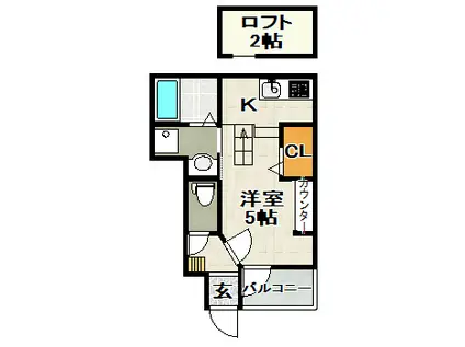 あんしん安倉中08(1K/1階)の間取り写真
