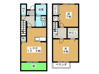 ディアコート大倉山(2LDK/2階)の間取り写真