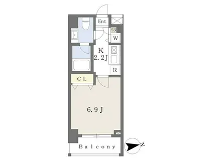 ステージグランデ本郷(1K/3階)の間取り写真