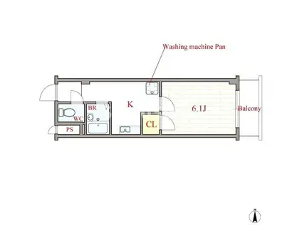 ドエル南堀江I番館(1K/7階)の間取り写真