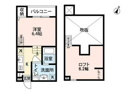 アンビエンテ千葉ウエスト館(ワンルーム/1階)の間取り写真